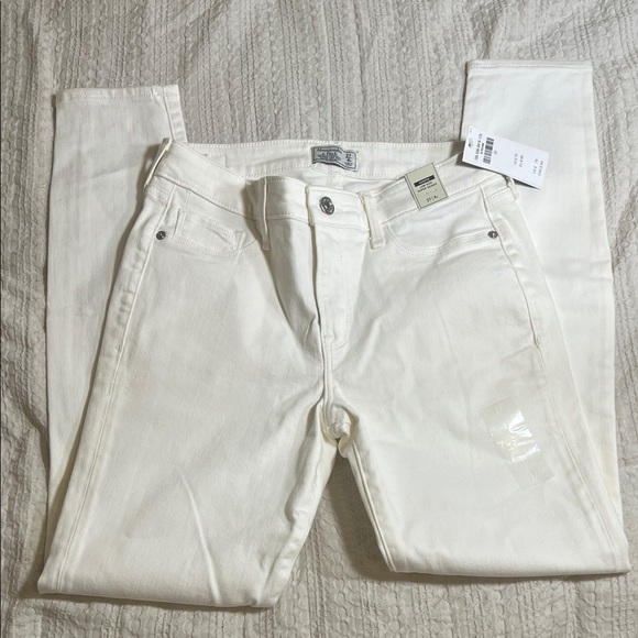Abercrombie & Fitch Cream Harper low rise Super Skinny Jeans size 27/4R - Picture 1 of 10